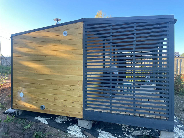 Фирменная баня с террасой 6х2,5 м